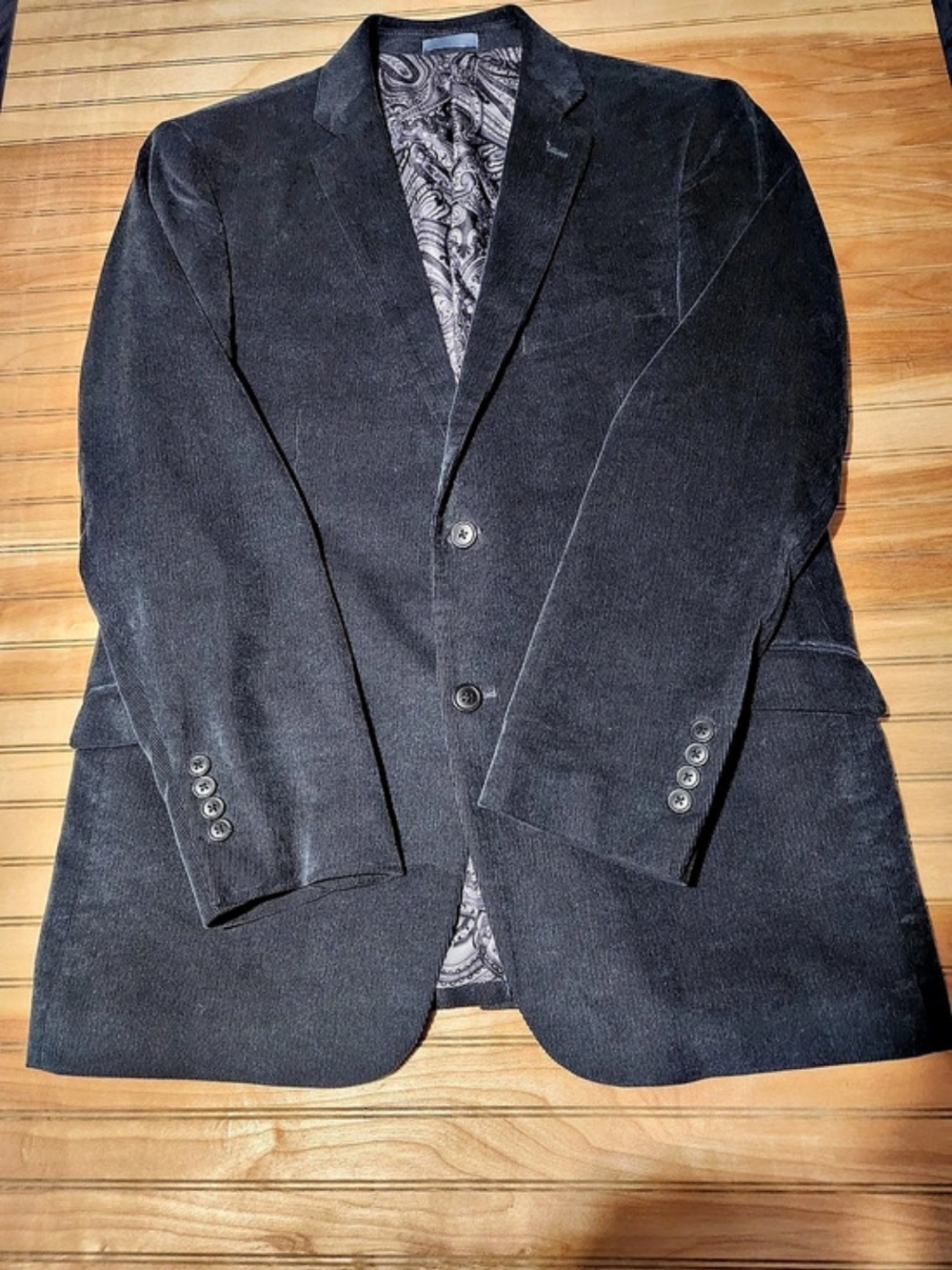 Madison Corduroy Men's Blazer Sport Coat Jacket Gray Sz 42R Preppy Officewear